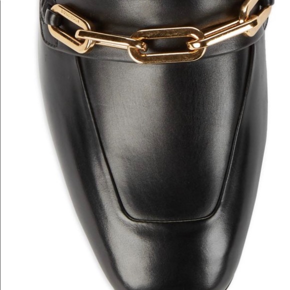 NWOT BURBERRY Chic heeled black leather mules - Picture 5 of 11